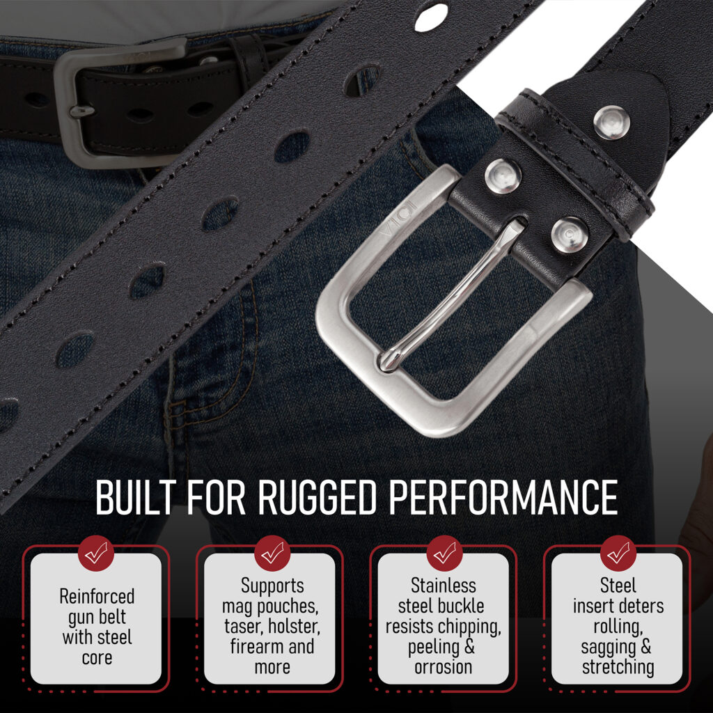 Steel core outlet gun belt